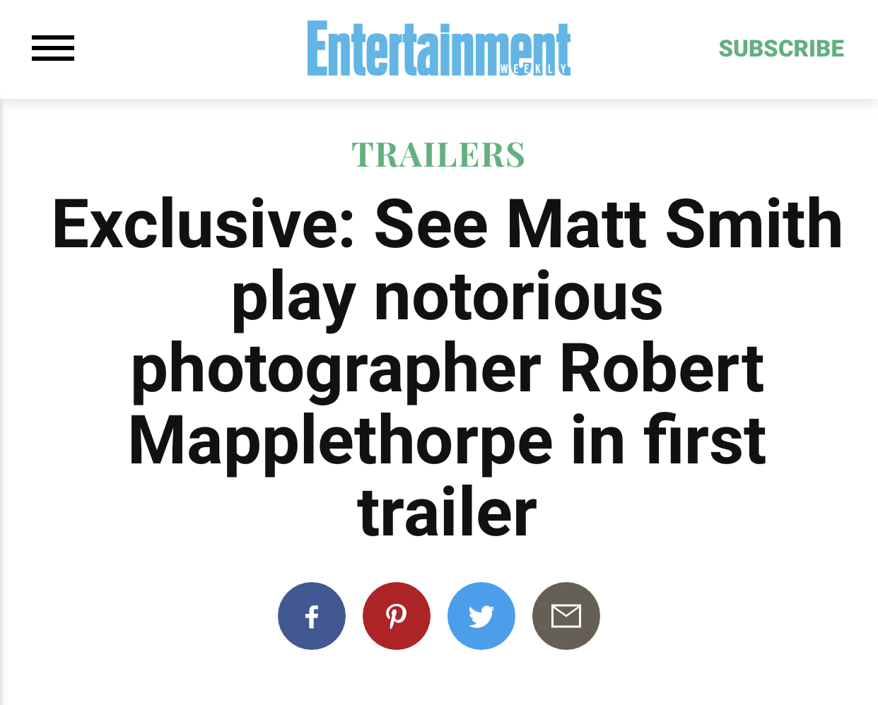 Exclusive: See Matt Smith play notorious photographer Robert Mapplethorpe in first trailer