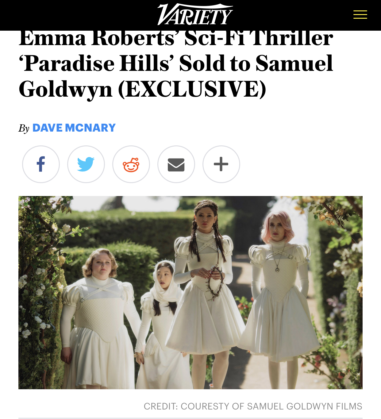 Emma Roberts’ Sci-Fi Thriller ‘Paradise Hills’ Sold to Samuel Goldwyn