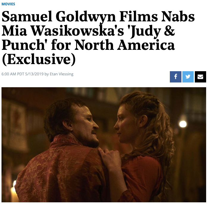 Samuel Goldwyn Films Nabs Mia Wasikowska's 'Judy & Punch' for North America (Exclusive)