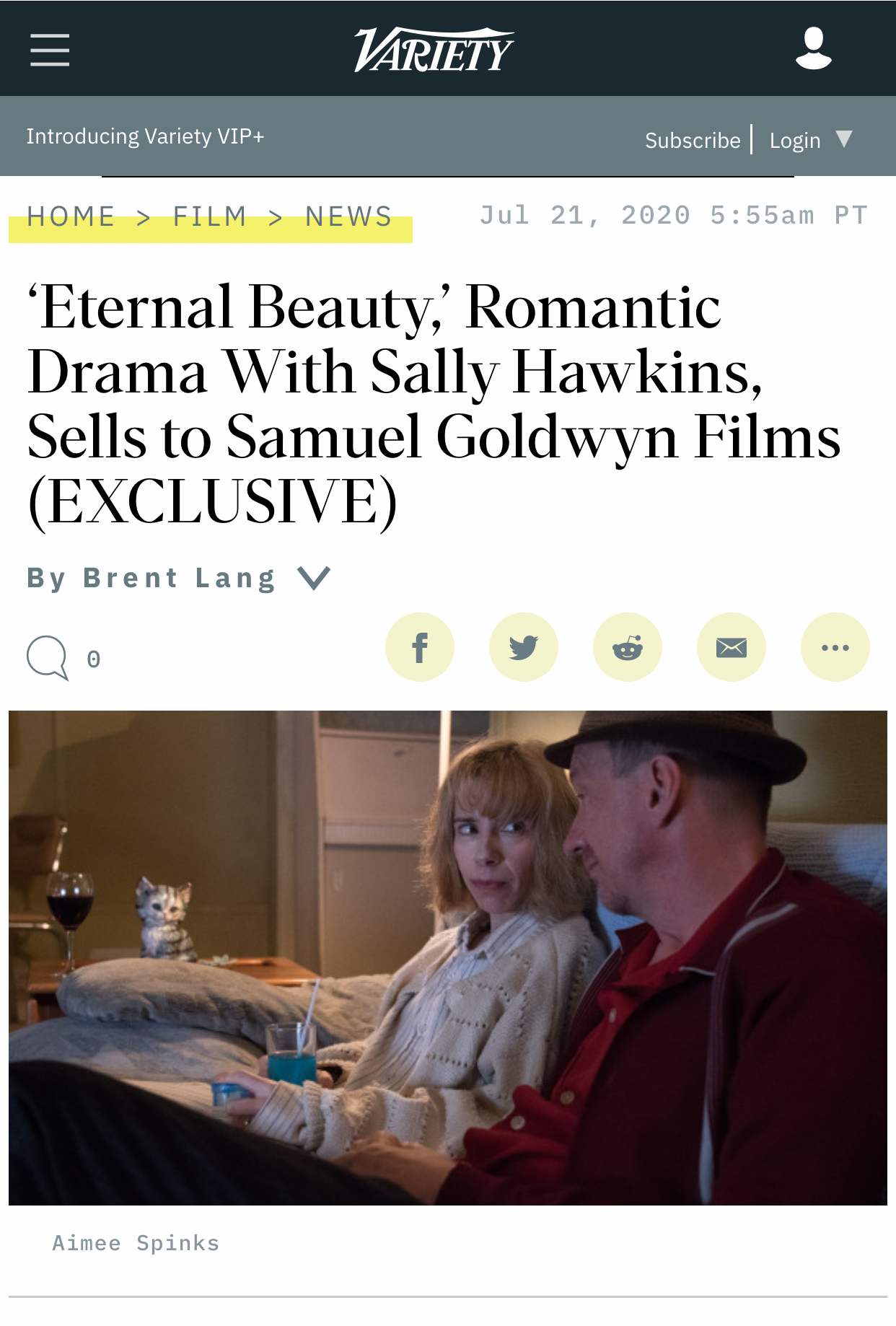 ‘Eternal Beauty,’ Romantic Drama With Sally Hawkins, Sells to Samuel Goldwyn Films