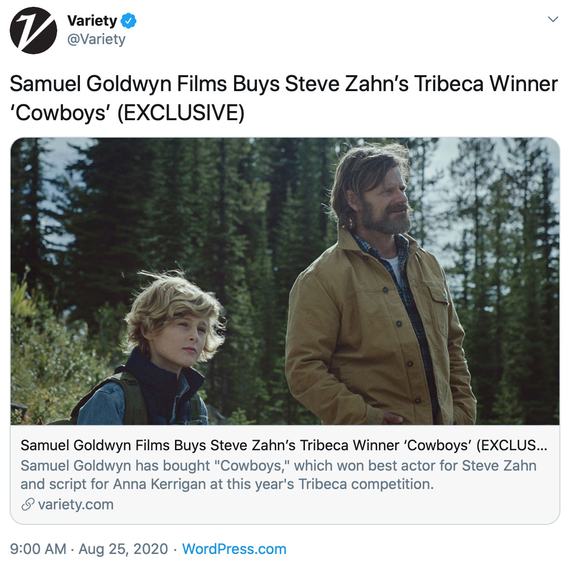 Samuel Goldwyn Films Buys Steve Zahn’s Tribeca Winner ‘Cowboys’ (EXCLUSIVE)